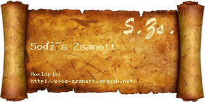 Soós Zsanett névjegykártya